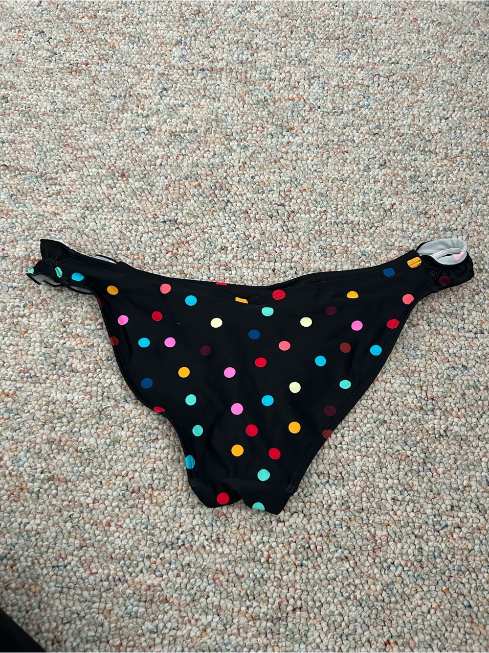 No Boundaries Black Bikini Bottom with Multicolor Polka Dots